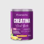 Pote de creatina Sanavita by Carol Borba, 150g, sabor abacaxi com hortelã.